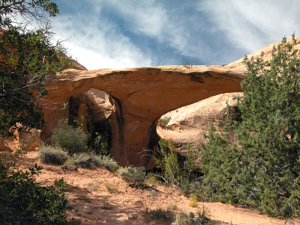 Dry Fork Double Bridge, Dry Fork Lavendar Canyon, San Juan County, Utah